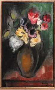 A Still Life With Flowers In A Jug by Manuel Ortiz De Zarate