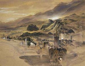 View of Sion, Valais, from the Chateau de Valere, c.1863