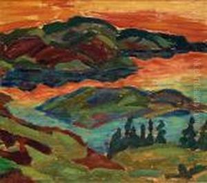 Evening By The River Ljungan by Helmer Osslund
