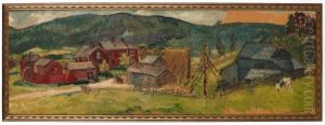 Landscape With Red Houses by Helmer Osslund