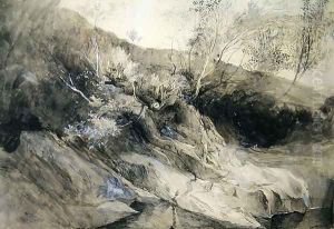 The Rocky Bank of a River - Verso sketch of foliage, c.1853 by John Ruskin