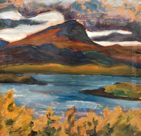 Autumn Landscape With Dark Skies - view 1