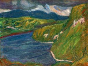 River Landscape With Darkening Skies River Landscape With Darkening Skies