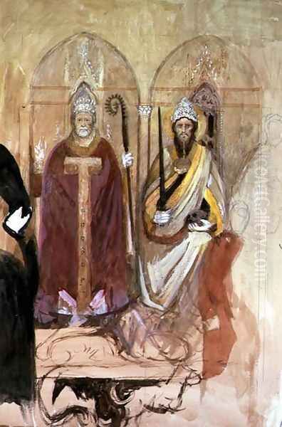 The Pope and the Emperor, fresco in the Spanish Chapel, Santa Maria Novella, Florence - view 1