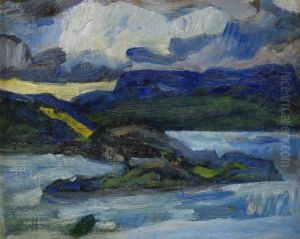 Norrlandskt Landskap Med Vatten by Helmer Osslund