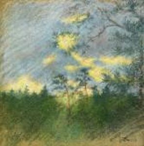 Landskap Med Trad by Helmer Osslund