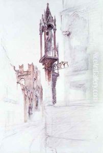 The Tomb of Cansignorio d.1375, Santa Maria Antica, Verona by John Ruskin