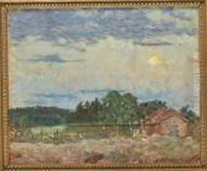 Hus Vid Gardsgard by Helmer Osslund