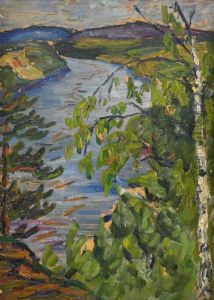 Norrlandskt Landskap Med Fors by Helmer Osslund