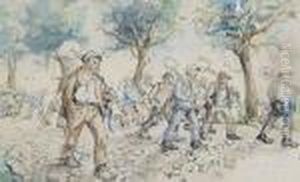 Workmen On The Road by Alfred Ost