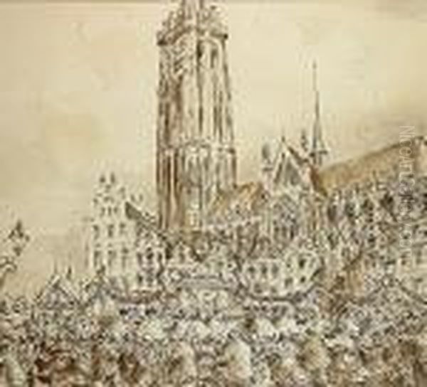 'de Sint-romboutstoren In Mechelen'. - view 1