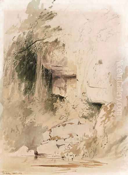Waterfall and rocks at Rokeby, Yorkshire - view 1