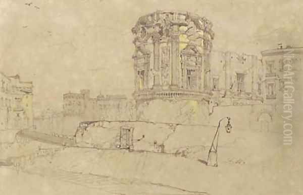 Northern facade of the Monastry of S. Giovanni a Carbonara, Naples, Italy - view 1