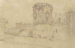 Northern facade of the Monastry of S. Giovanni a Carbonara, Naples, Italy