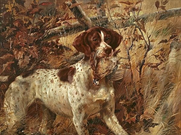 Pointer Soft-mouthing A Quail by Edmund Henry Osthaus