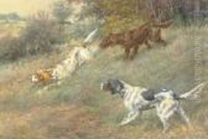 Three Setters On A Point by Edmund Henry Osthaus