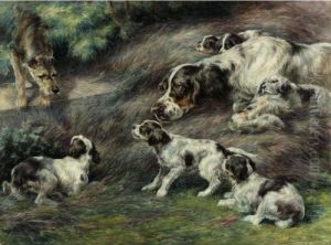 An English Setter And Her Pups by Edmund Henry Osthaus