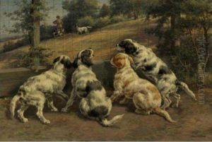 Waiting Their Turn -- Four Pups Waiting Their Turn -- Four Pups