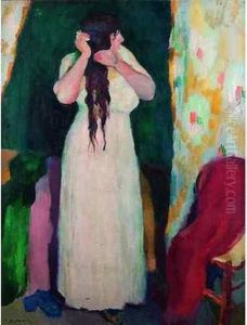 Jeune Femme A Sa Toilette