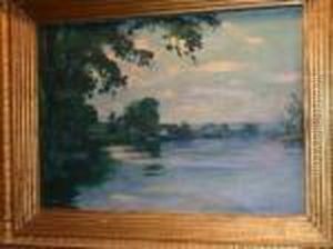 Paysage De Bord De Riviere by Henri Ottmann