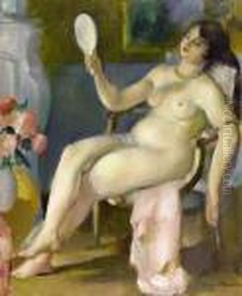Modele Devant Son Miroir, Circa 1920 - view 1
