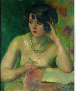Jeune Femme Accoudee by Henri Ottmann