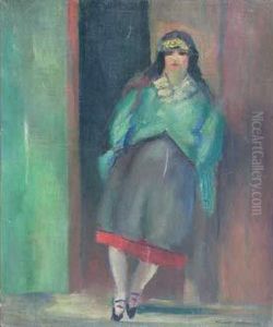 Femme Devant La Porte Femme Devant La Porte