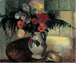 Nature Morte Aux Fleurs Et Coquillages by Henri Ottmann