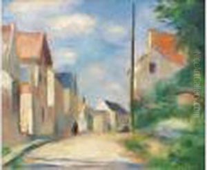 Vue De Village Anime by Henri Ottmann