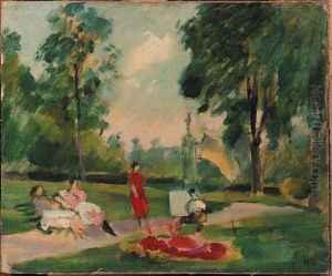 A Painter In The Park by Henri Ottmann
