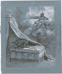 God The Father Appearing To A Sleeping Figure by Jean-Baptiste Oudry
