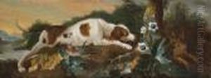 Chien Devant Un Lievre by Jean-Baptiste Oudry