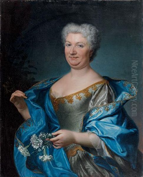 Portrait De Femme A La Draperie Bleue - view 1