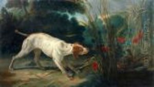Jagdhund Mitzwei Rebhuhnern