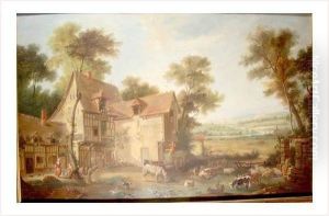 Scene De Cour De Ferme