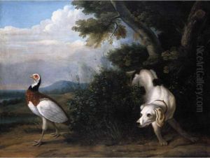 A Setter Putting Up A Pheasant by Jean-Baptiste Oudry