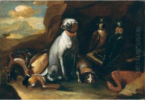 Cani Con Cacciagione In Un Paesaggio