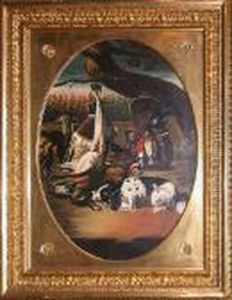 Spaniel And Dead Game by Jean-Baptiste Oudry