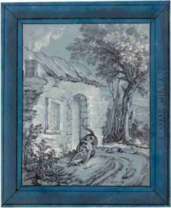 The Old Cat And The Young Mouse From The Fables Of La Fontaine by Jean-Baptiste Oudry
