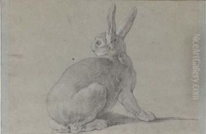 A Hare Looking Back To The Left by Jean-Baptiste Oudry