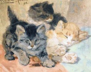 Three Kittens by Henriette Ronner-Knip