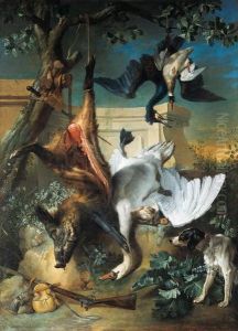 'la Retour De Chasse': A Hunting Dog Guarding Dead Game by Jean-Baptiste Oudry