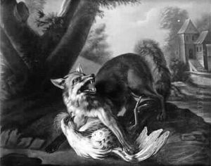 Renard Attaquant Un Coq by Jean-Baptiste Oudry