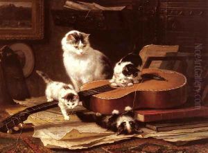 Oefeningen Op De Gitaar (Playing with the Guitar) by Henriette Ronner-Knip