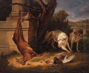 Hunting Dogs With Game In A Landscape