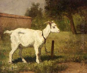 A Goat In A Meadow by Henriette Ronner-Knip