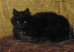 A black cat by Henriette Ronner-Knip