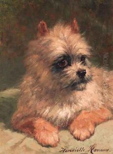 A terrier by Henriette Ronner-Knip
