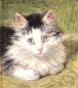A curious kitten by Henriette Ronner-Knip