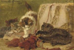 Playful kittens 2 by Henriette Ronner-Knip